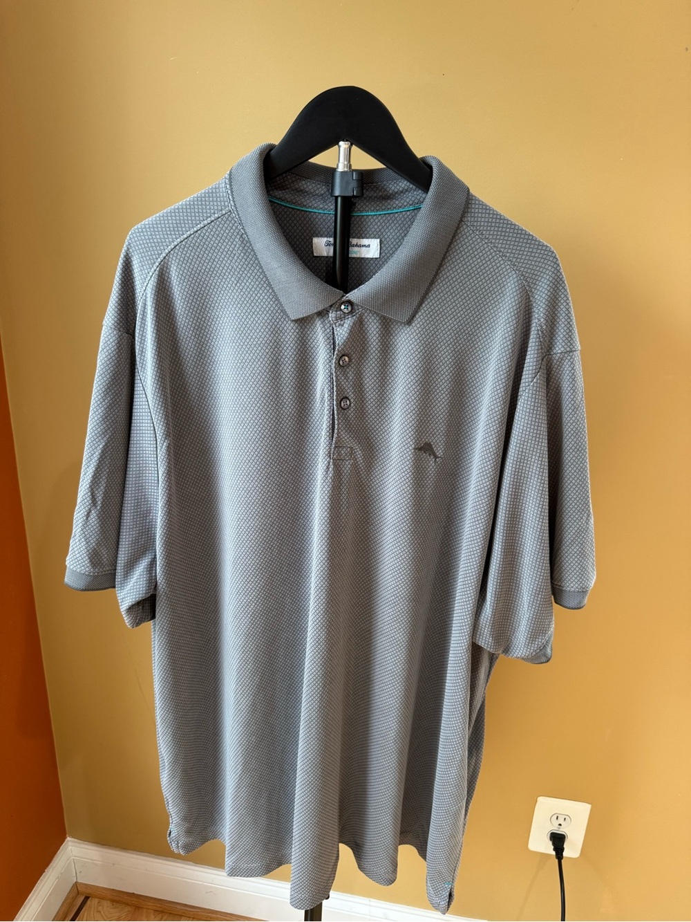 Men’s Tommy Bahama Grey Short-Sleeve Polo Shirt